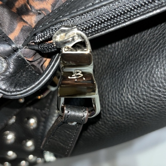 B. Makowsky Black Studded Leather Handbag - Picture 4 of 14
